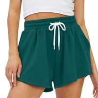 Аутингви дамски къси панталони за жени ежедневни летни пот къси панталони ежедневни летни удобен салон къси панталони еластични шорти за фитнес шорти жени мента зелена m