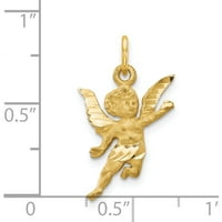 14k жълто злато диамантено изрязано ангелски чар, направен в Съединените щати C344