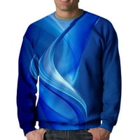 Мъжки зимни ризи с дълъг ръкав геометрична суитчър кръгла врата дълъг ръкав пуловер зимни дрехи жени блузи елегантни ежедневни есен y2k дрехи син xl