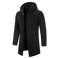Homadles Mens Black Jacke Hoodies Fashion Knit Juge Coat Black Size 3XL