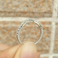 Newshe извити сватбени ленти за жени, подреждащи стерлинги сребърна вечност пръстени cz wishbone size 8