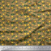 Soimoi Poly Georgette Fabric Stripe & Dollar Varrency символ за печат шиене на тъкани двор