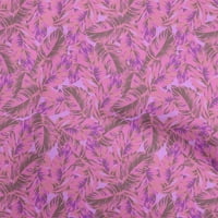 OneOone Polyester Spande Pink Fabric Tropical Leaf Sewing Material Print Fabric край двора