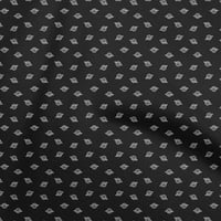 OneOone Silk Tabby Black Fabric Minimal Planet Retro Sewing Craft Projects Fabric Отпечатъци от двор