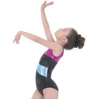 Xmarks Leotards for Girls Gymnastics With Shorts Sparkle Leaveless Biketards Black 5-12y