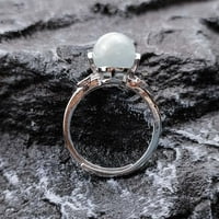 Jophufed Transfer Bead Natural Crystal Jade Agate отворен пръстен Въртящ се декомпресиращ пръстен Подаръци на клирънс