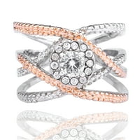 Жени модни модни диамантени цилиндрични пръстени Фини размери на пръстена 6 7 8 9 10