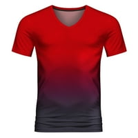 Губотаре мъжете тениска Мъжки букви Графични тийнейджъри с къс ръкав на врата не ежедневни летни тениски отгоре, червен xxl