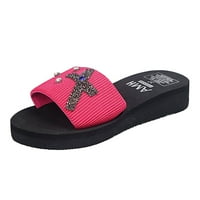 DMQUPV Good Motion Plush Flippers for Women Frade Trade Flippers Дамски балерина чехли обувки червено 8