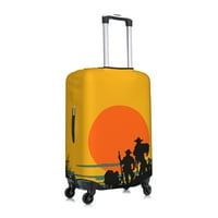 Куфар за придвижване за пътуване, забавен залез каубои еластичен миещ се протектор куфар за куфар, среден размер