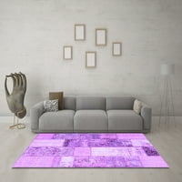 Ahgly Company Indoor Rectangle Packwork Purple Transitional Area Rugs, 8 '12'