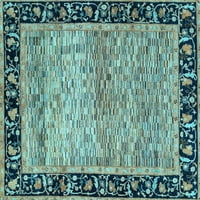 Ahgly Company Indoor Rectangle Oriental Light Blue Modern Area Rugs, 7 '10'
