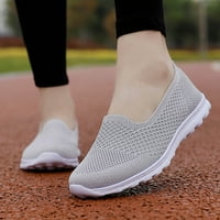 Жени дишащи дантели обувки ежедневни обувки унизират леки работни обувки спортни дишащи се приплъзвани тренировки, сиво