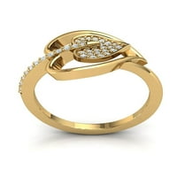Истински 0,5CTW Кръгло изрязване диамант Prong Fancy Angagement Bridal Heart Ring Solid 18K Gold F VS1