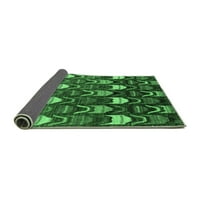 Ahgly Company Indoor Square Abstract Emerald Green Modern Area Rugs, 4 'квадрат