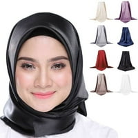 Наздрави.us забрадка, женски забрадка квадратна мека имитация копринен солиден цвят шал шал за глава за ежедневие за ежедневието