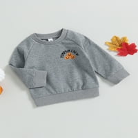 Новородени бебета бебета момчета Хелоуин пуловер тиквен печат суичър с дълъг ръкав ежедневен пуловер есенни дрехи