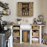 Luxen Home Wood Farmhouse Storage Cabinet
