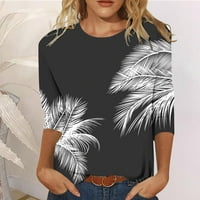 Летни дамски ръкав тениски върхове сладък флорален кръгъл врат пуловер модерни разхлабени ризи ежедневни удобни блузи, течни ризи за жени