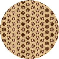Ahgly Company Indoor Round Countled Light Brown Area Rugs, 3 'Round