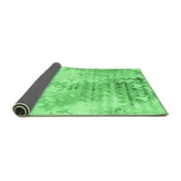 Ahgly Company Indoor Rectangle Abstract Emerald Green Contemporary Area Rugs, 8 '12'