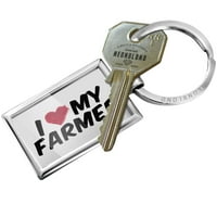 Keychain i heart обичам моя фермер