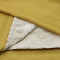 Суитчъри с качулка Женски модни ръкави върхове ежедневни суичър с качулка отпечатък от печат свободен дълъг жълт l