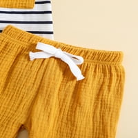 Thaisu Toddler Baby Boys Summer Clothes Clothes Comples с къс ръкав ивици тениски върхове къси панталони