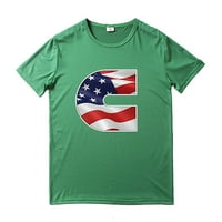 Тениски на американски флаг за мъже Небрежни 3D модел звезди и ивици 4 юли Винтидж тийнейджъри за мъже Черни XXL