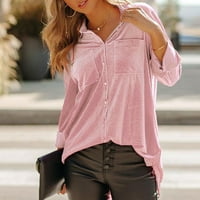 FATUOV Blazer за жени - солиден цветен блейзър моден продажба на дълги ръкави и предмети зимен розов кардиган за жени m