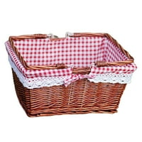 Кошница за пикник, тъкана за пазаруване кошница Подарък кошница с цветя кошница за съхранение