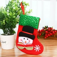 Коледен Санта лос Снежен човек мечка мечка чорап за подарък за подарък за висящо парти декор за дърво