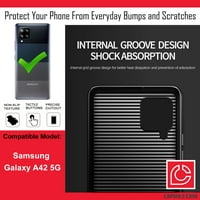 Капсулен калъф, съвместим с Galaxy 5G [четка с текстура ударно тежко дежурство жени Защитна черна калъфка Телефон] за Samsung Galaxy A 5G всички носители