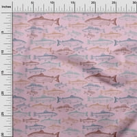 OneOone Cotton Jersey Blush Pink Fabric Fish Ocean Quilting Supplies Print Sheiding Fabric до двора