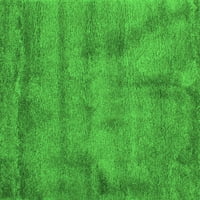 Ahgly Company Indoor Rectangle Abstract Green Contemporary Area Rugs, 7 '10'
