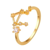Бижута за жени пръстени зодиакален пръстен съзвездие регулируем хороскоп колекция рожден ден Подарък за пръстен за жени тийнейджъри момичета сладък пръстен Моде?