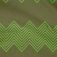 OneOone Cotton Fle Forest Green Fabric Chevron Geometric Sewing Material Print Fabric до двора