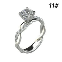 Frehsky пръстени принцеса 18k розово злато диамантен пръстен Вечен годеж сватбен пръстен