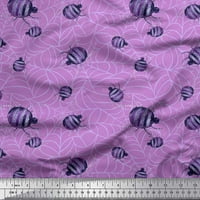 Soimoi Poly Georgette Fabric Web & Spider Насекоми Печат Шиещ тъкан двор