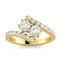 1ct кръгъл естествен диамант 10k жълт златен каменен пръстен за жени подаръци годежен сватба