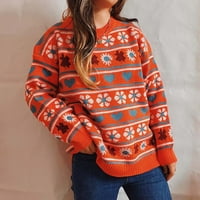 Пуловери за жени Сладко цветно сърце кръгло шия с дълъг ръкав плетен пуловер пуловери за жени кратък пуловер