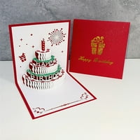 Ерзази триизмерна картичка за рожден ден творческа 3d торта малка карта печат снимка специален подарък на клирънс b