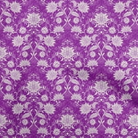 Oneoone памучен копринен лилав плат Флорална шивашка тъкан от двора отпечатани DIY дрехи Шиещи консумативи