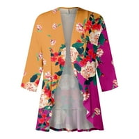 Mlqidk kimono жилетки за жени облечени отворени предни светъли тегло от кардиган, драпирани ръбове меки плетени пуловери горещо розово xxxl