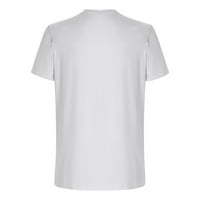 Тениска за мъже 3d кокосови дървета печат летни плажни блузи тийнейджъри къси ръкави екипаж на шията хавайски ризи бели XL