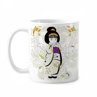 Япония Кимоно момиче шаблон за керамика CERAC CERAC Coffee Porcelain Cup Ratheration