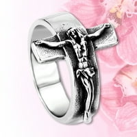 Моден сплав пръстен Исус Крос пръстен Стилен ръчен бижута Фестивал подарък за жена мъжки