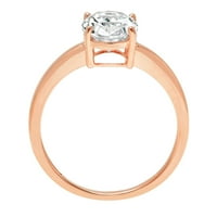 2. CT Brilliant Oval Cut Clear Simulated Diamond 18K Rose Gold Politaire Ring SZ 9.75