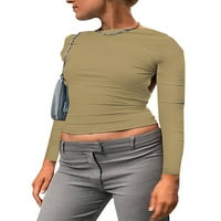 Luxplum жени тениска без гръбнака тениска солиден цвят тийнейдж