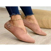Lumento loafers за дамски плъзгане на плоски обувки комфорт на пръсти на пръстите на краката небрежна каишка за изрязана лодка обувка розово 7